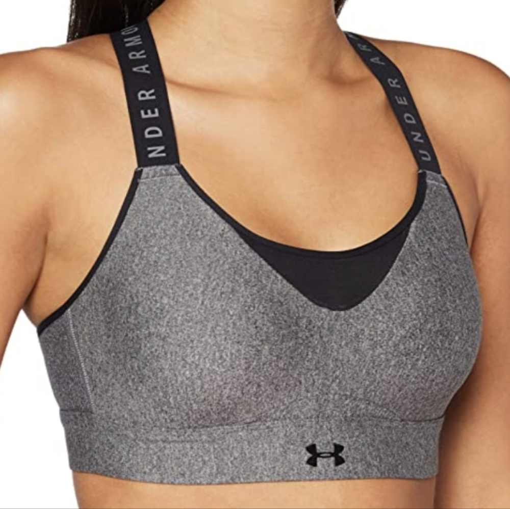 Under Armour Infinity Heathered Gray Sports Bra Size 1x In Excellent Condition